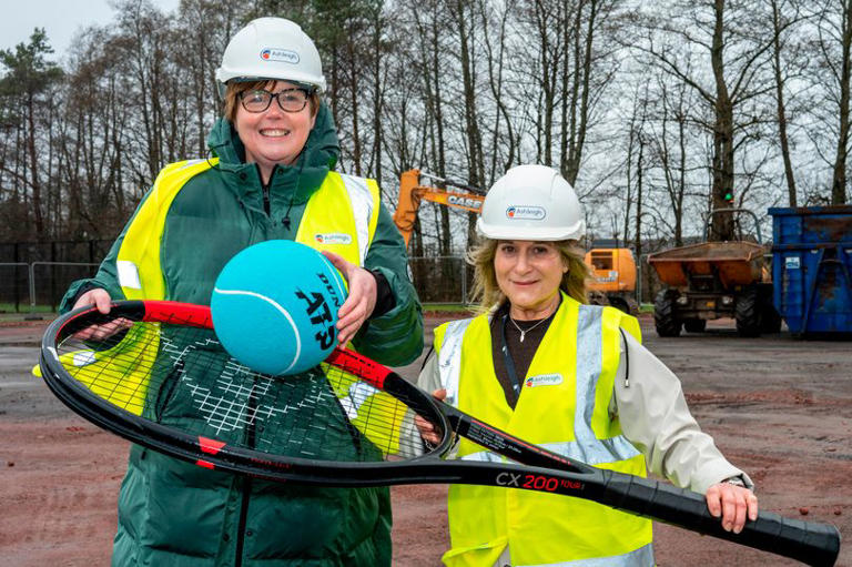 Dumfries and Galloway councillors Maureen Johnstone (right) and Lynne Davis,take the first swing at the site