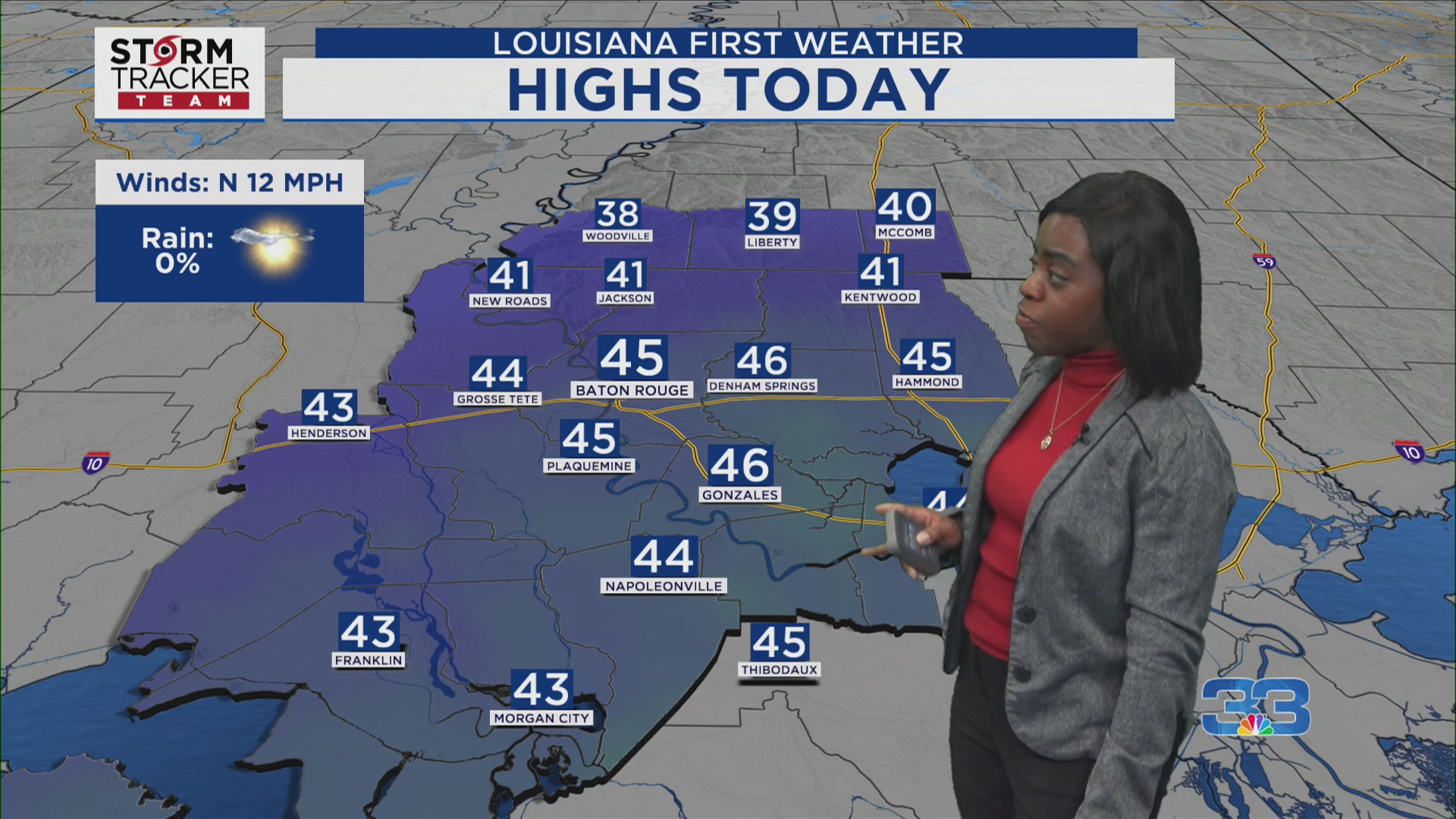 Thursday Morning Forecast for Baton Rouge 22025 Chilly & Dry Thu