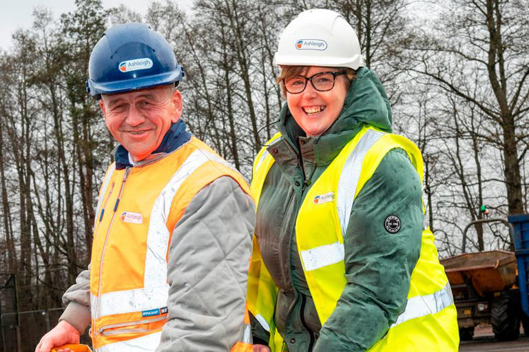 Spades in by David Roan of the contractors, Ashleigh, and Lynne Davis, vice chair of the education, skills and community committee