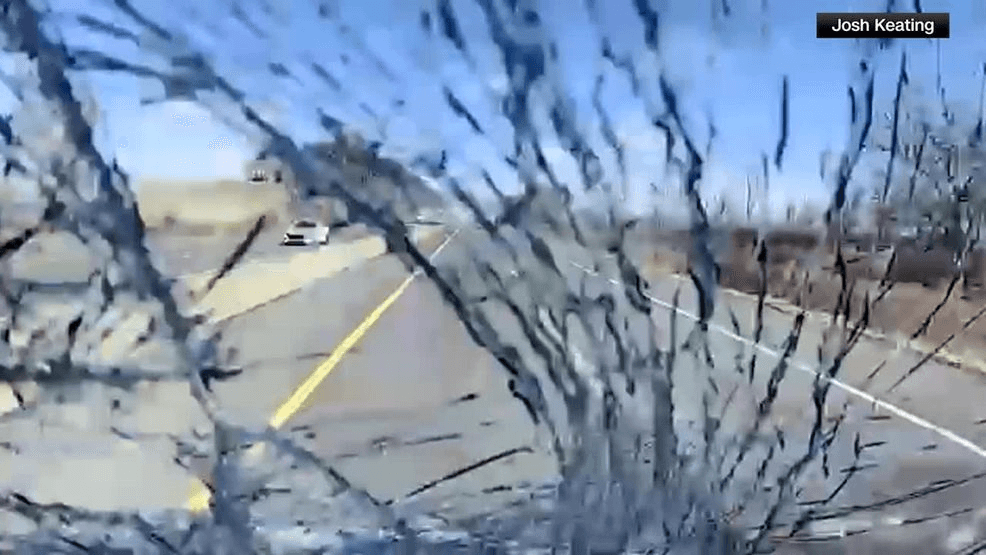 WATCH Semitruck driver survives ice chunk shattering windshield on I78(00)