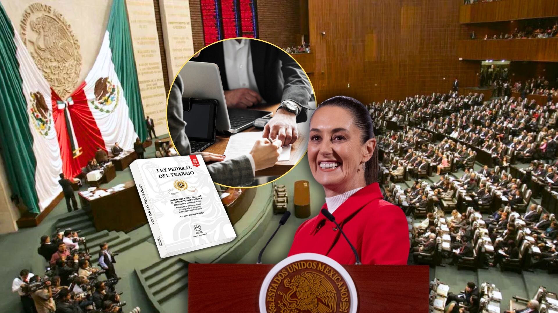 De aprobarse la reforma, las empresas y los trabajadores podrán negociar la distribución de las 40 horas semanales bajo distintos esquemas. Foto: Especial (Editada en Canva)