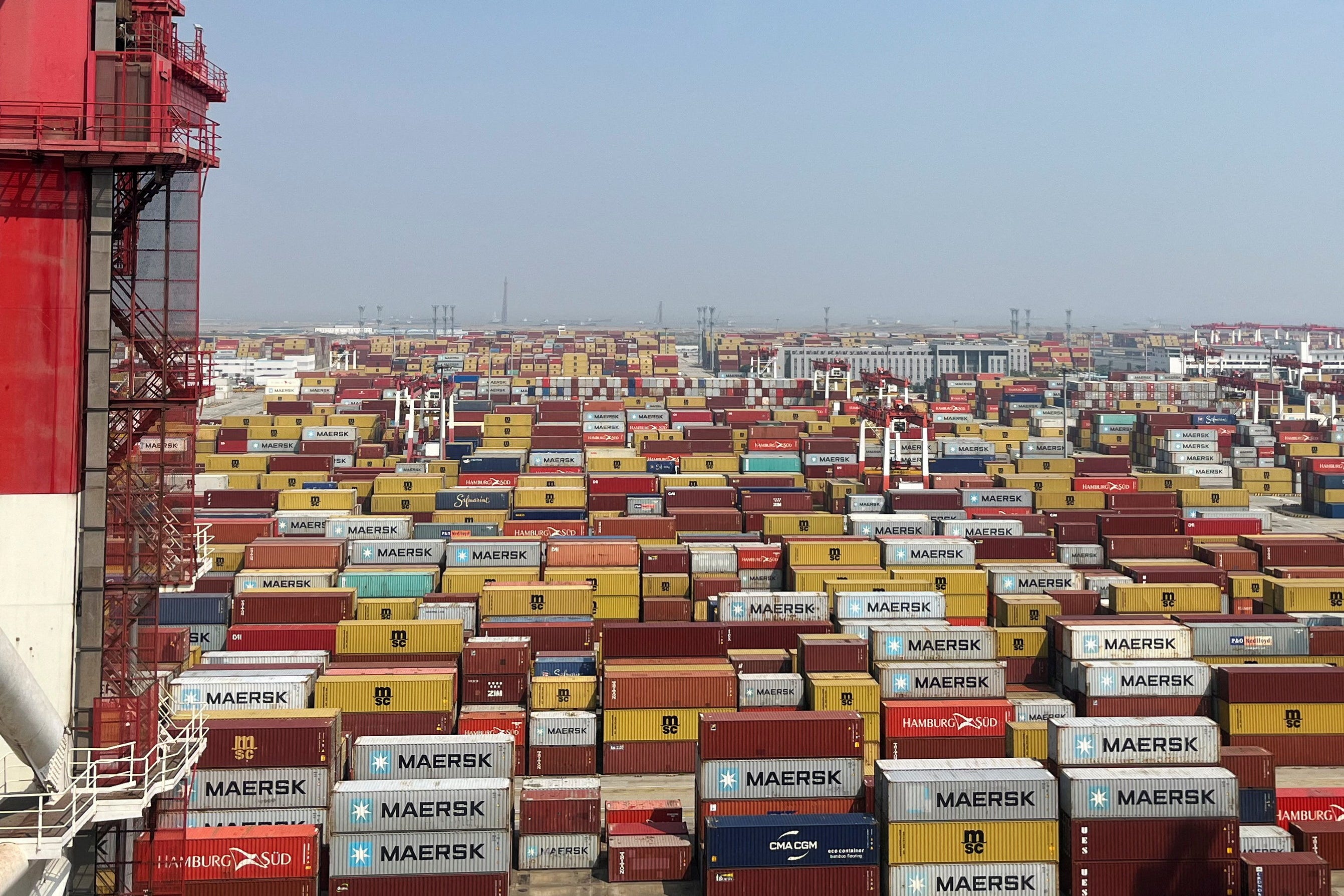 Containers at Yangshan deepwater port in Shanghai, China