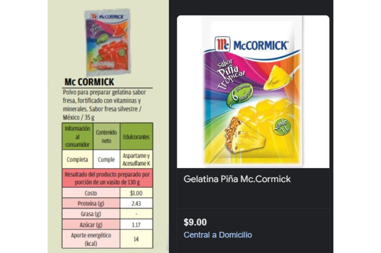 gelatina mccormick profeco