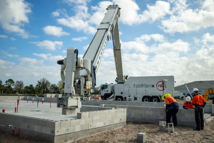 picture of Pulte's cement block laying robot