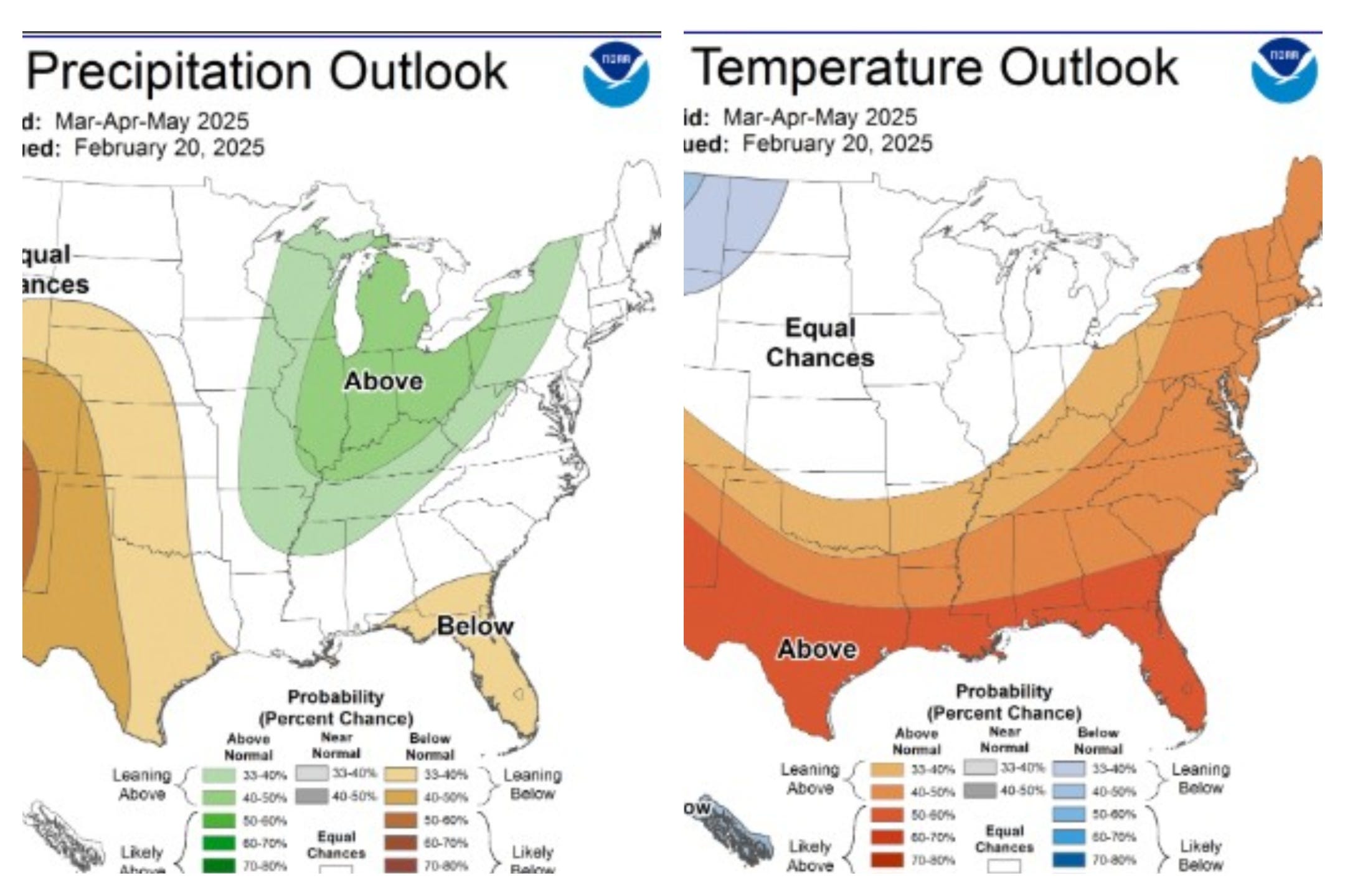 Spring will be here soon. NOAA maps show Ohio's spring temperature ...