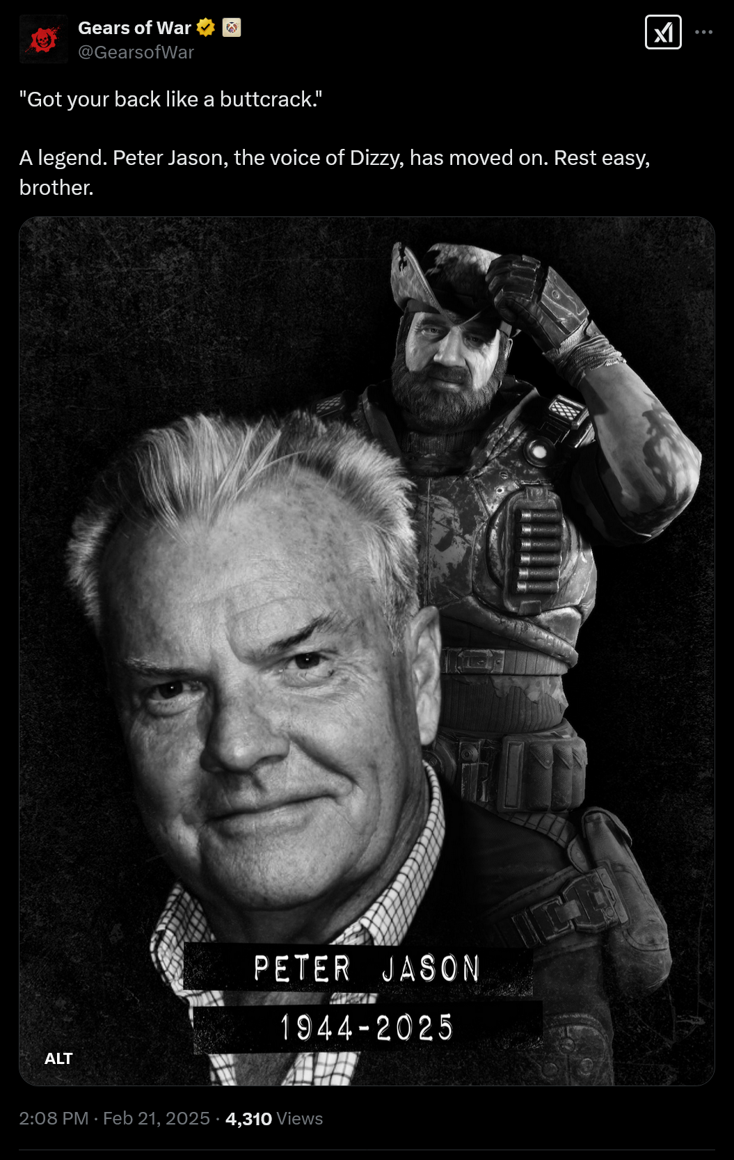 Peter Jason, the voice of Fallout 2's famous drill sergeant and Dizzy in  the Gear of War games, has died, image size:768x1214