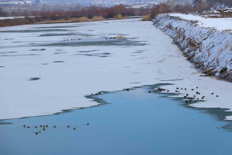 SİBİRYA SOĞUKLARININ ETKİLİ OLDUĞU SİVAS’TA, TÜRKİYE’NİN EN UZUN NEHRİ OLAN KIZILIRMAK NEHRİ KISMEN BUZ TUTTU.