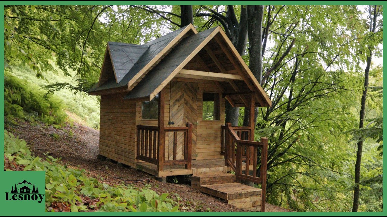 Solo cabin build in the woods: DIY off-grid tiny home start to finish