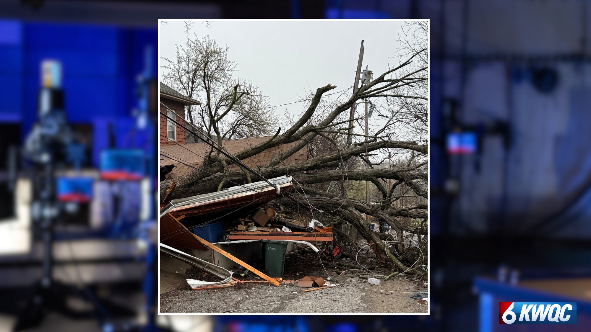 Nearly 50 customers without power after tree falls on powerlines, garage