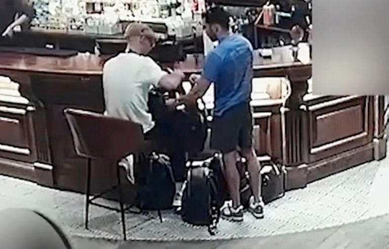 Thieves caught on CCTV rifling through bags in pub for seven minutes