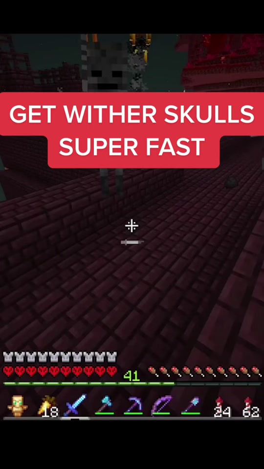 Minecraft life hack: Get wither skeleton skulls fast! #minecraft #min