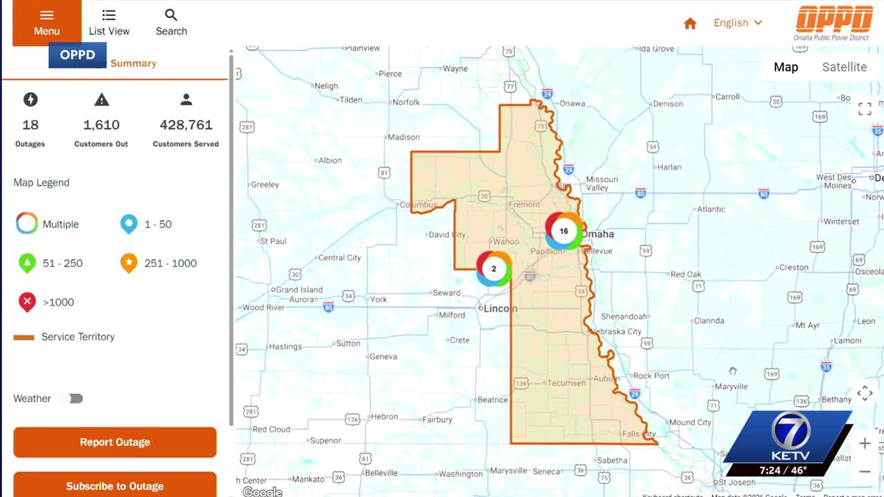 Thousands of OPPD customers without power