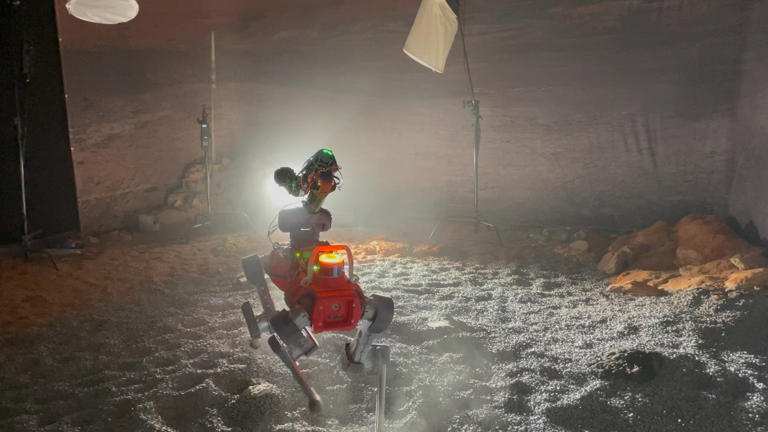The robot was put through its paces in Marslabor at the University of Basel (Picture: Dr Tomaso Bontognali./Cover Media)