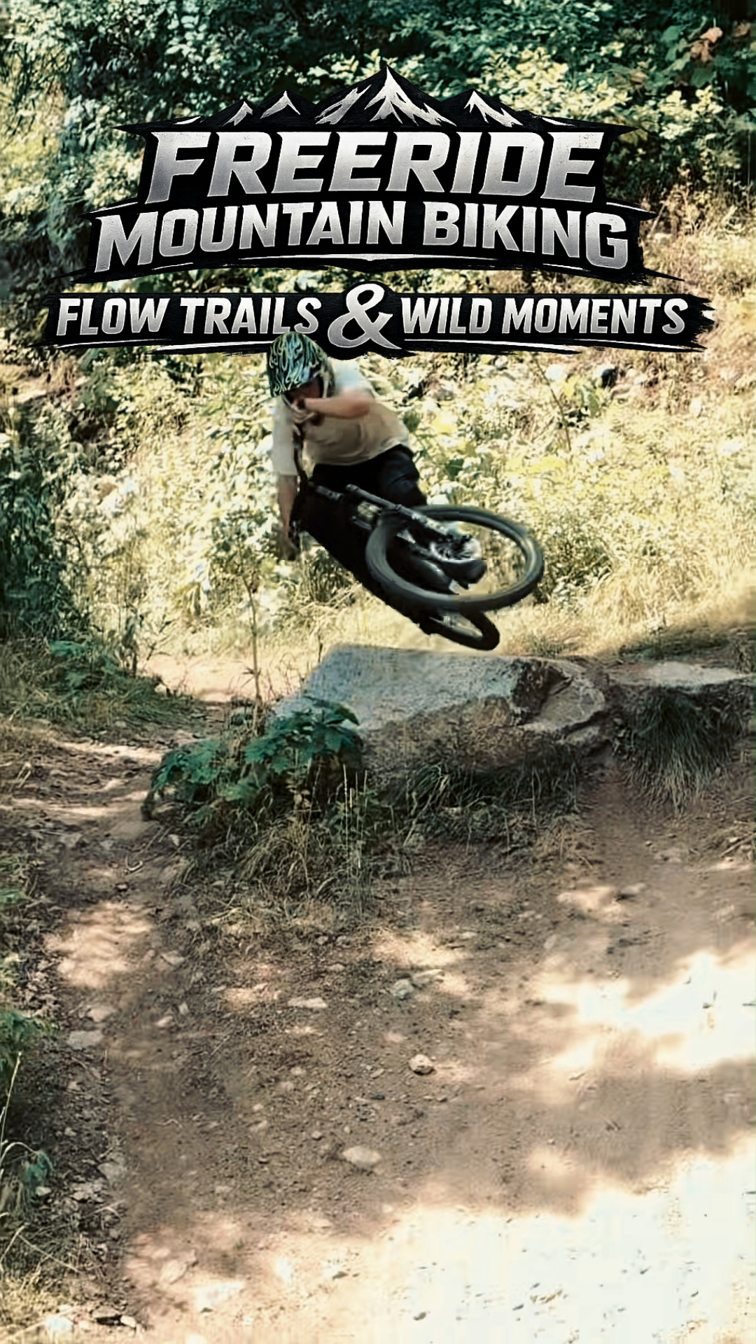 Freeride mountain biking flow trails and wild moments