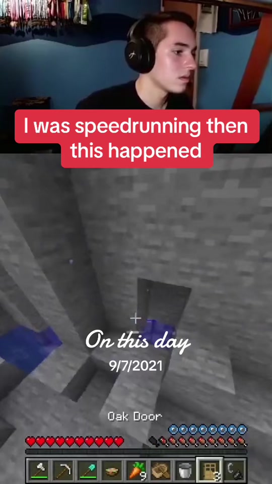 #onthisday Epic minecraft speedrunning moment! this whole on this da...