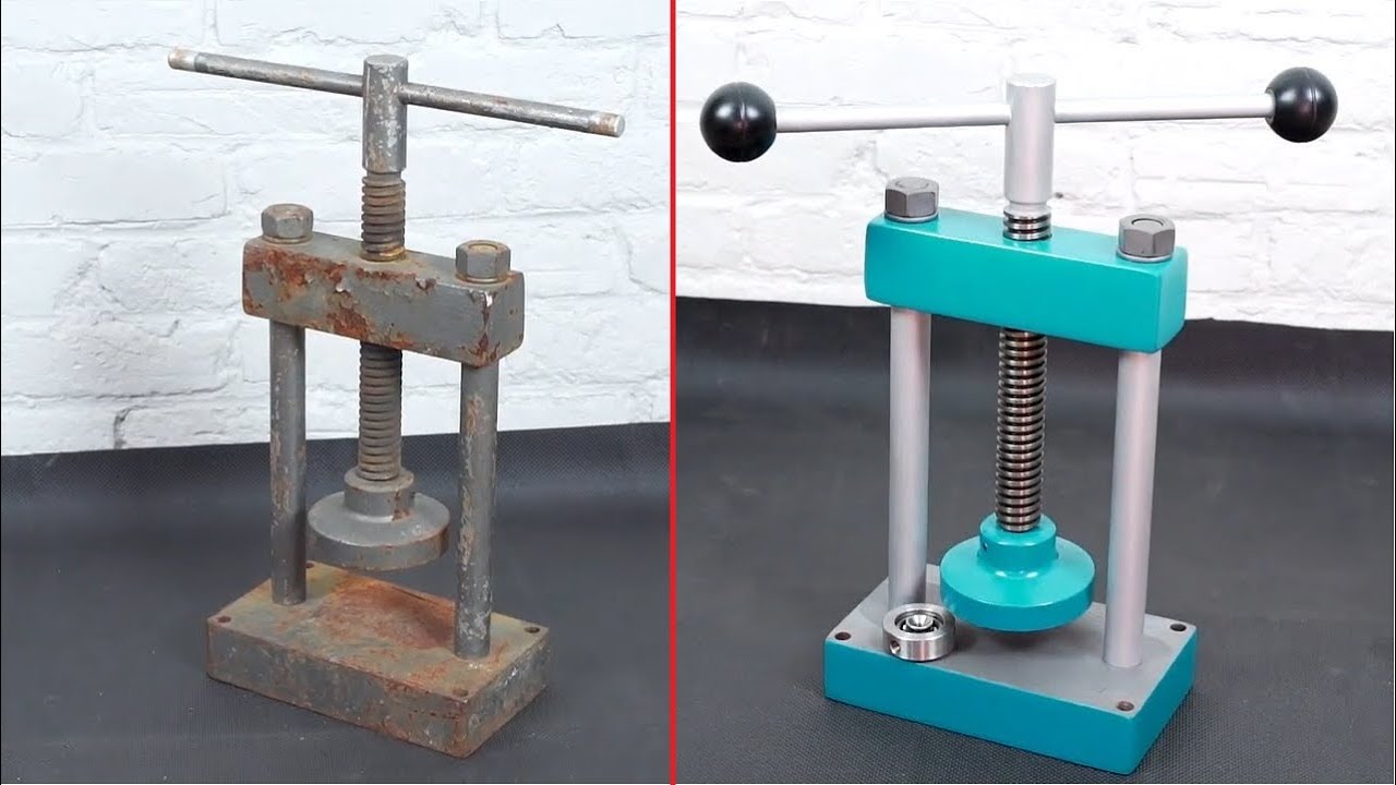 Vintage manual press restoration: Old tool gets a stunning makeover