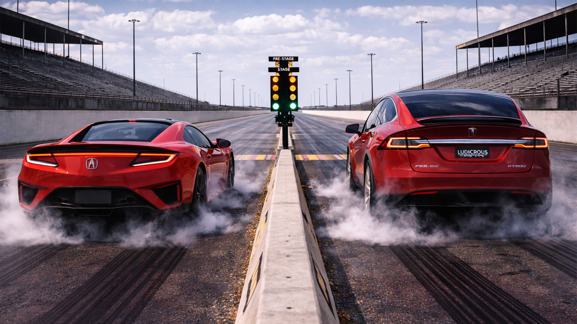 Tesla Model X P100D vs Acura NSX drag race