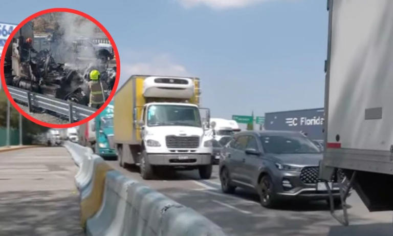 Pipa vuelca y se incendia en la México Puebla; hay cierre en ambos ...