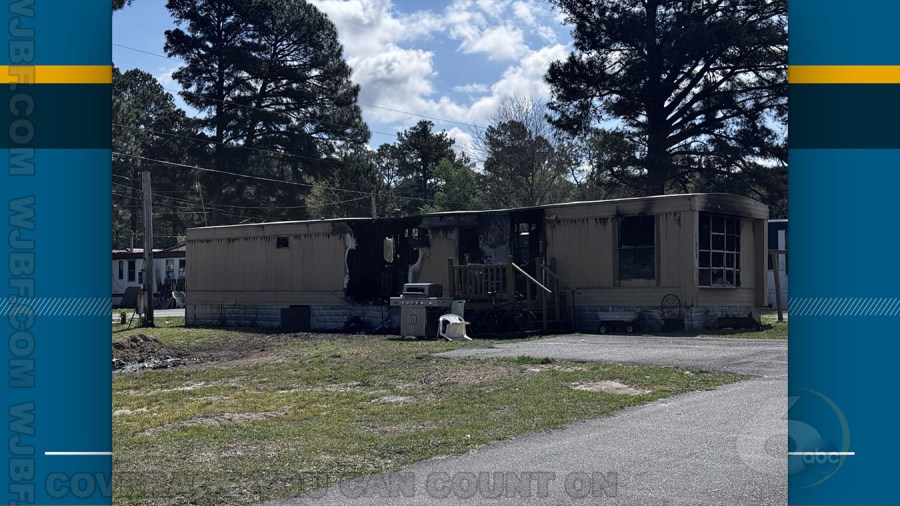 Mobile home destroyed by fire in Aiken