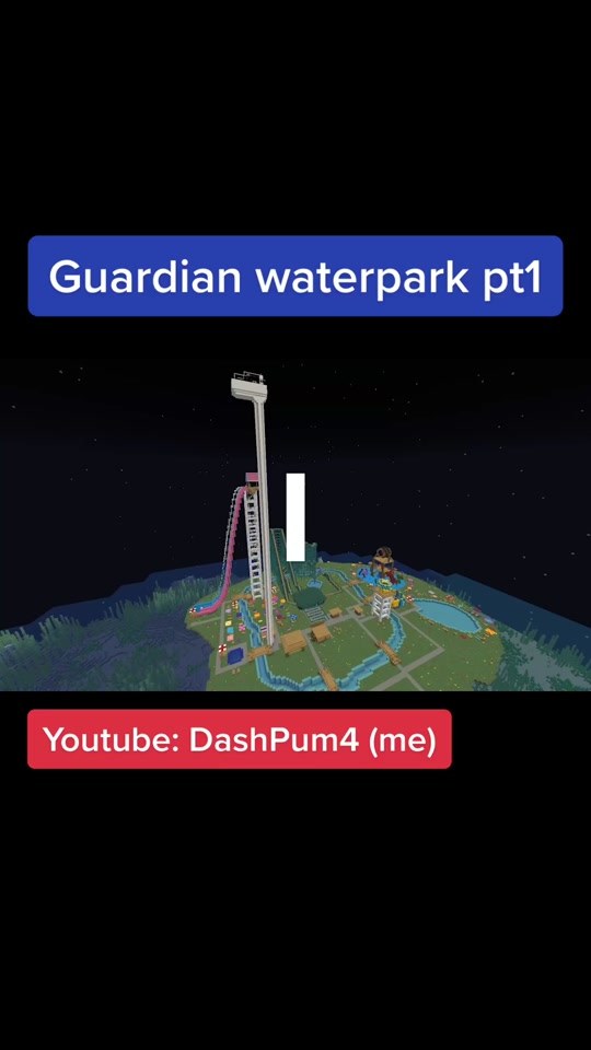 Guardians go weeeee down the slides #minecraft #waterpark #hardcoremi