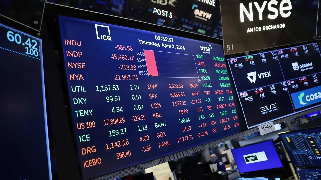 In photos US markets fall sharply as Iran war fears push oil prices higher
