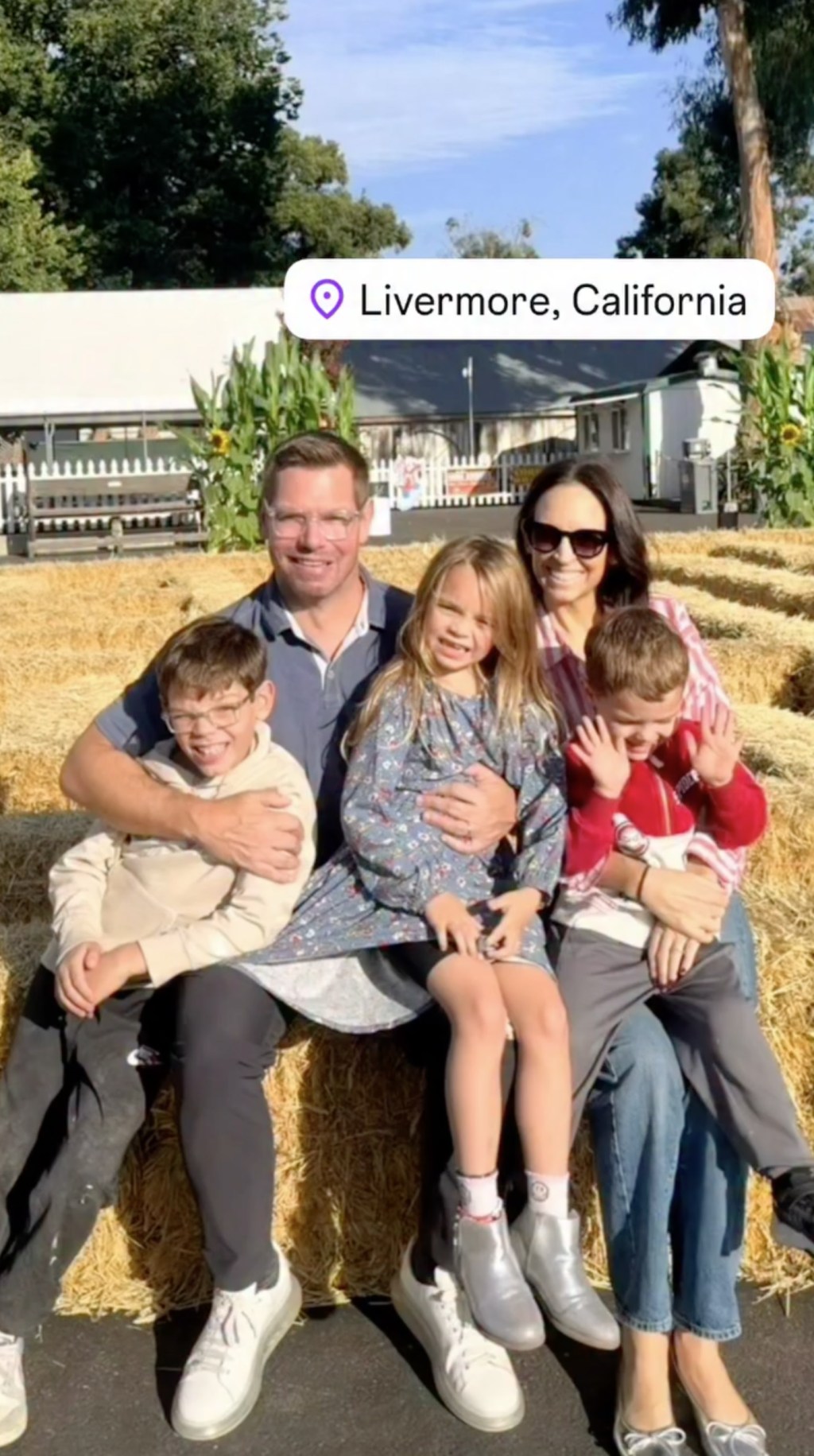 Rep. Swalwell and his family in an Instagram post.