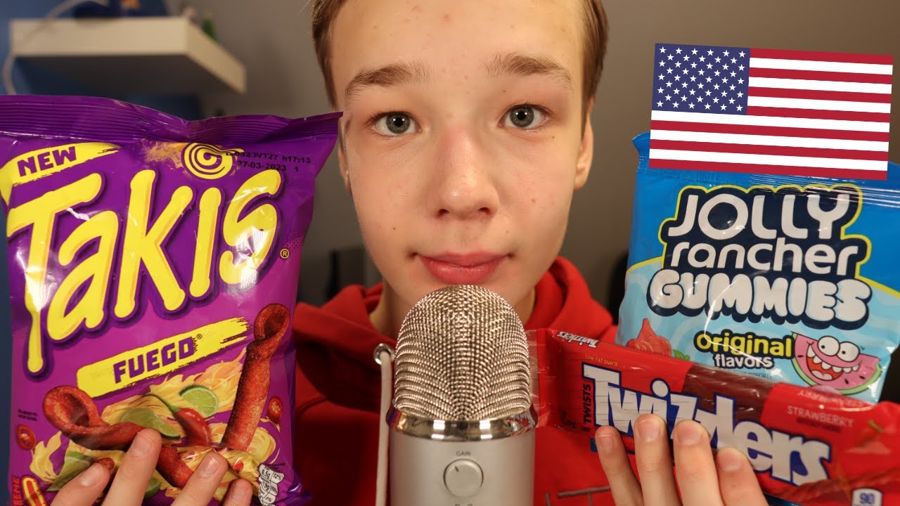 ASMR Swede trying 🇺🇸American🇺🇸 snacks & candy | Mukbang