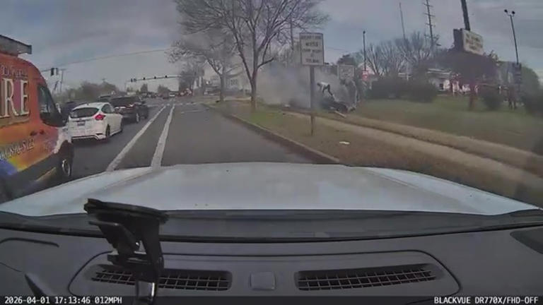 Maryland firefighters pull driver from burning car after crash