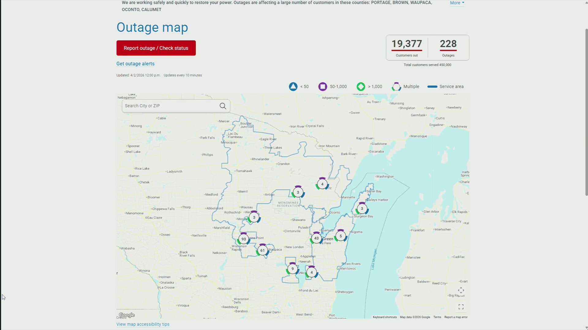 Thousands of customers without power in northeast Wisconsin during ...