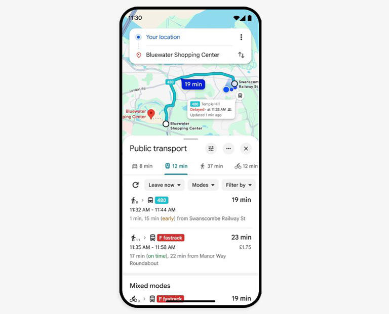 Google Maps update shows you how late your bus is going to be