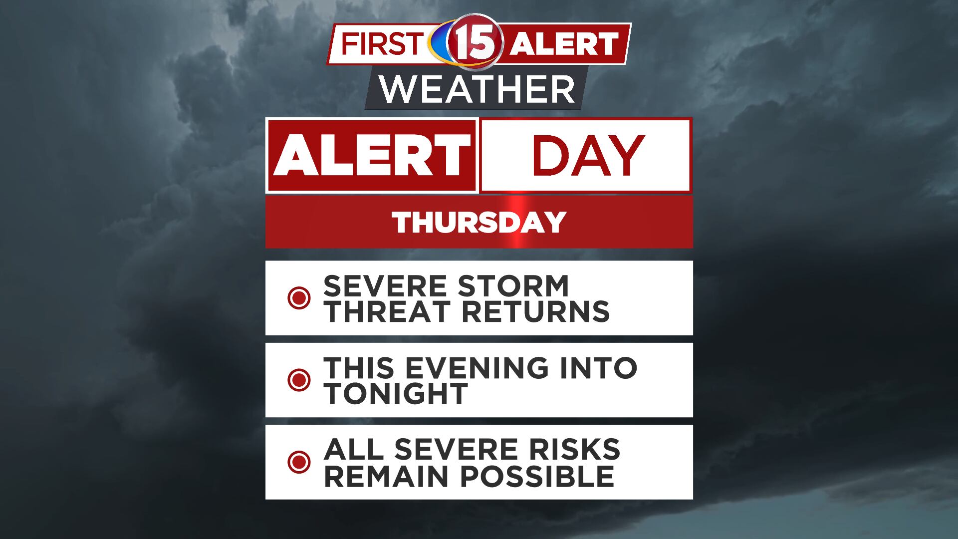 First alert day - Tracking severe storm threat this evening