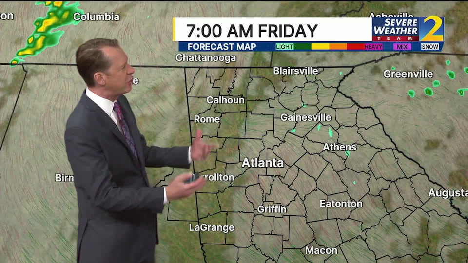 A stray shower possible Thursday evening