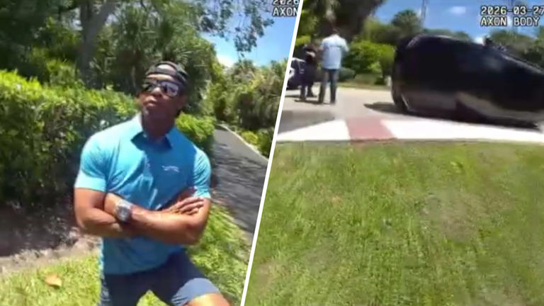 New video shows moments after Tiger Woods' Florida crash that led to ...