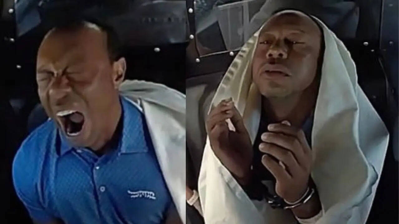 Image for Tiger Woods seen barely conscious as newly released video shows moments after Florida crash and DUI arrest