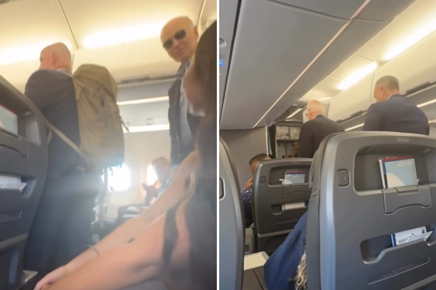 Woman gets on flight—nothing prepares her for who's sat behind