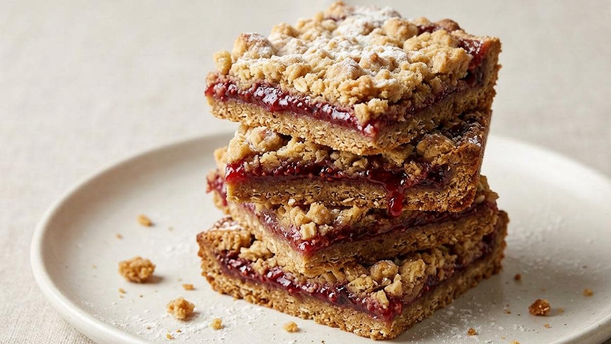 Raspberry oat jam bars