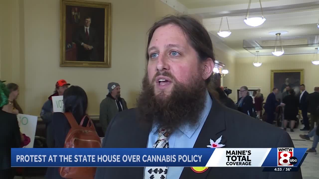 Protest on marijuana proposal in Augusta