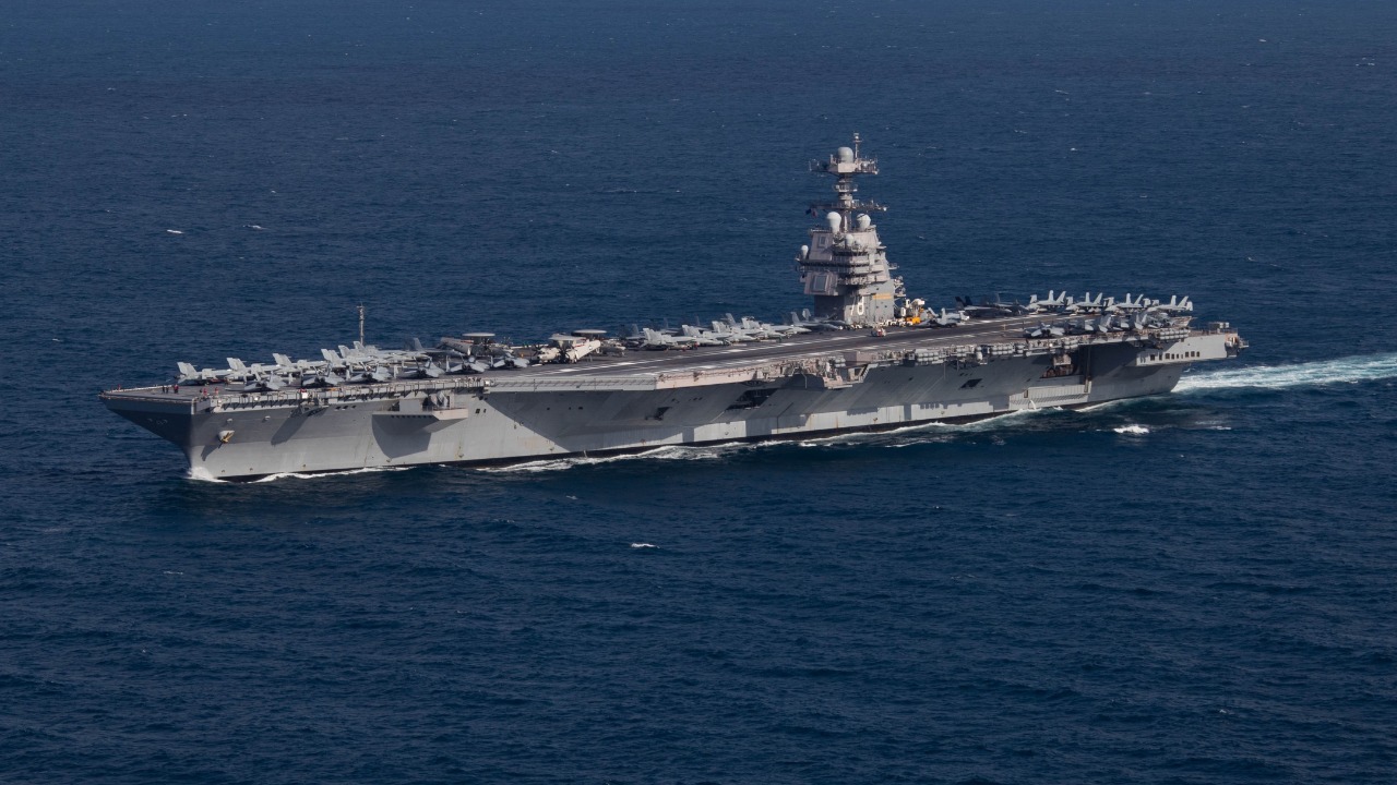 How fast can a Navy supercarrier reach the Middle East from the US.?<br>