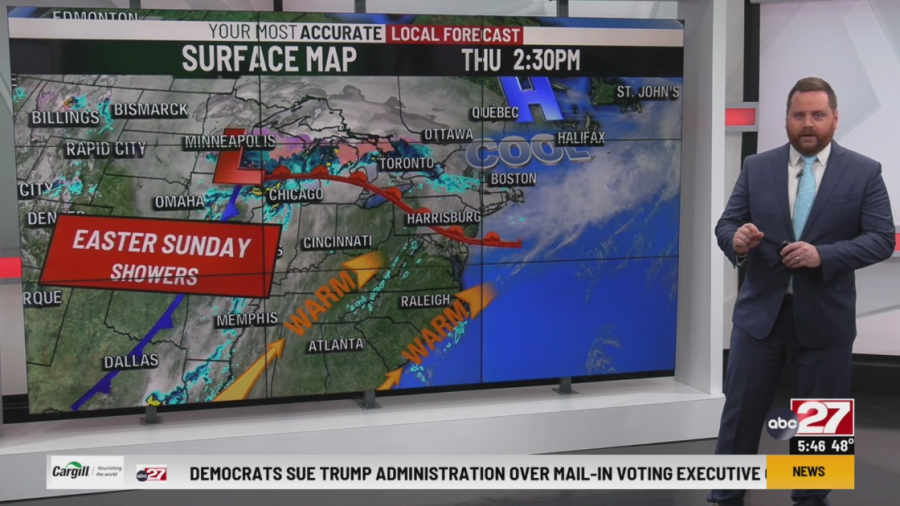 After a cooler day we’re warming right back up for Easter weekend