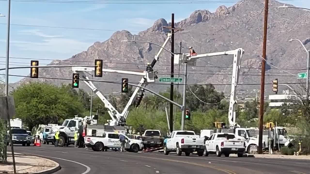 Power restored after vehicle hits power pole in Tucson