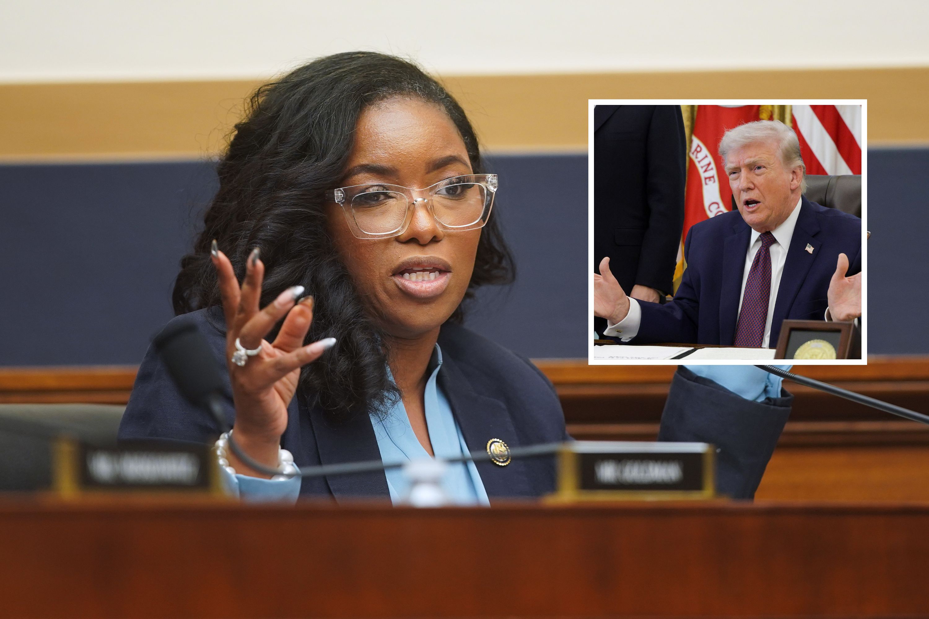 Jasmine Crockett reacts to Trump’s Davy Crockett post<br>