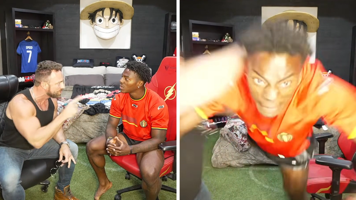 IShowSpeed gets thrown through live stream setup by WWE superstar LA Knight