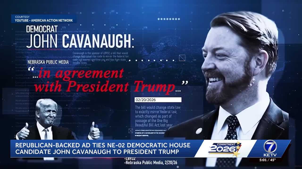 Republican-backed ad ties Democrat to President Trump before primary race