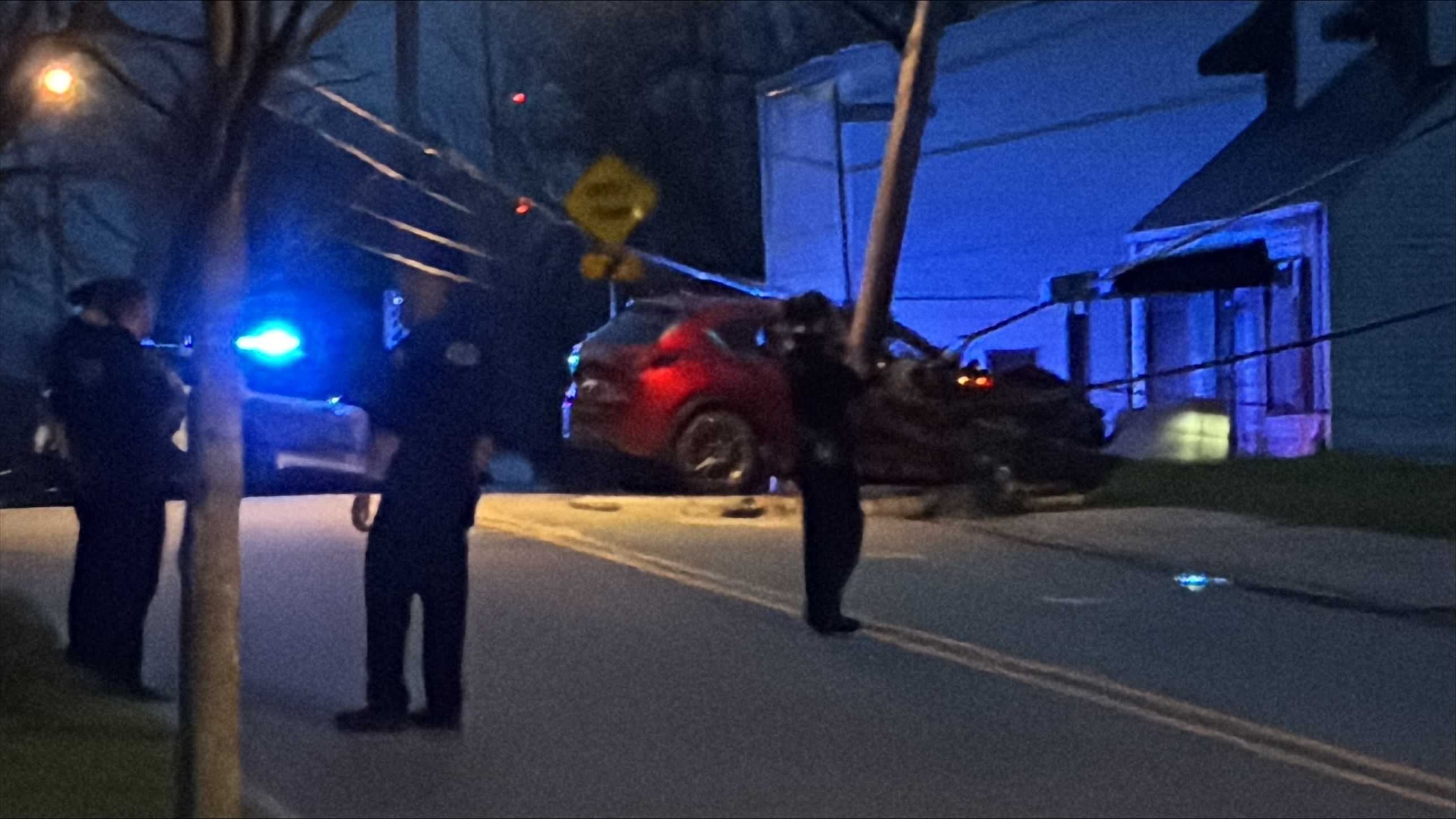 Vehicle crashes into pole in Pittsburgh's Garfield neighborhood