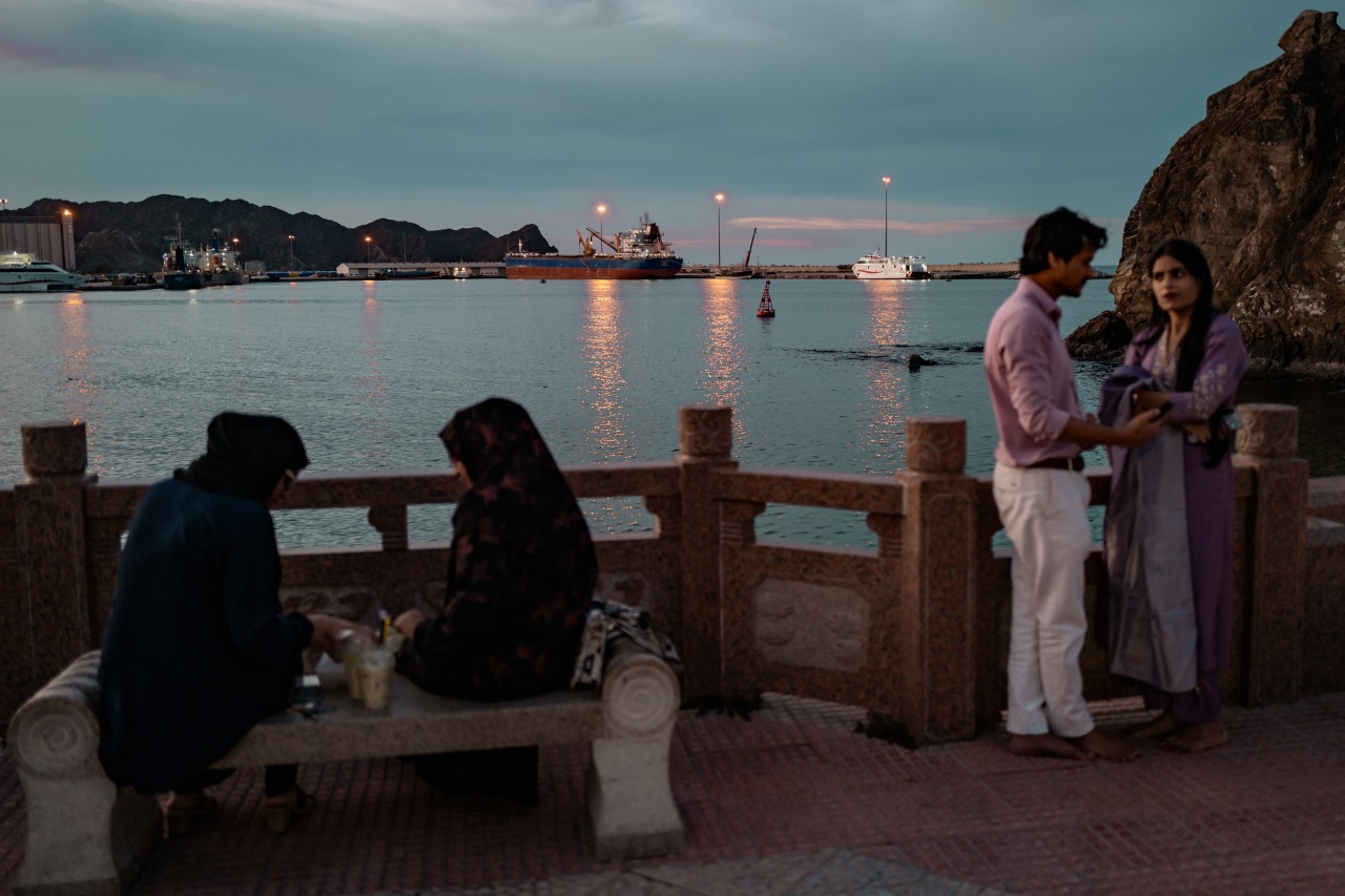 Ships moored at Oman's Muscat Anchorage.