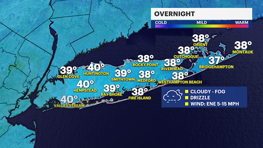 Cloudy and chilly with drizzle and fog overnight; rainy Easter Sunday ...