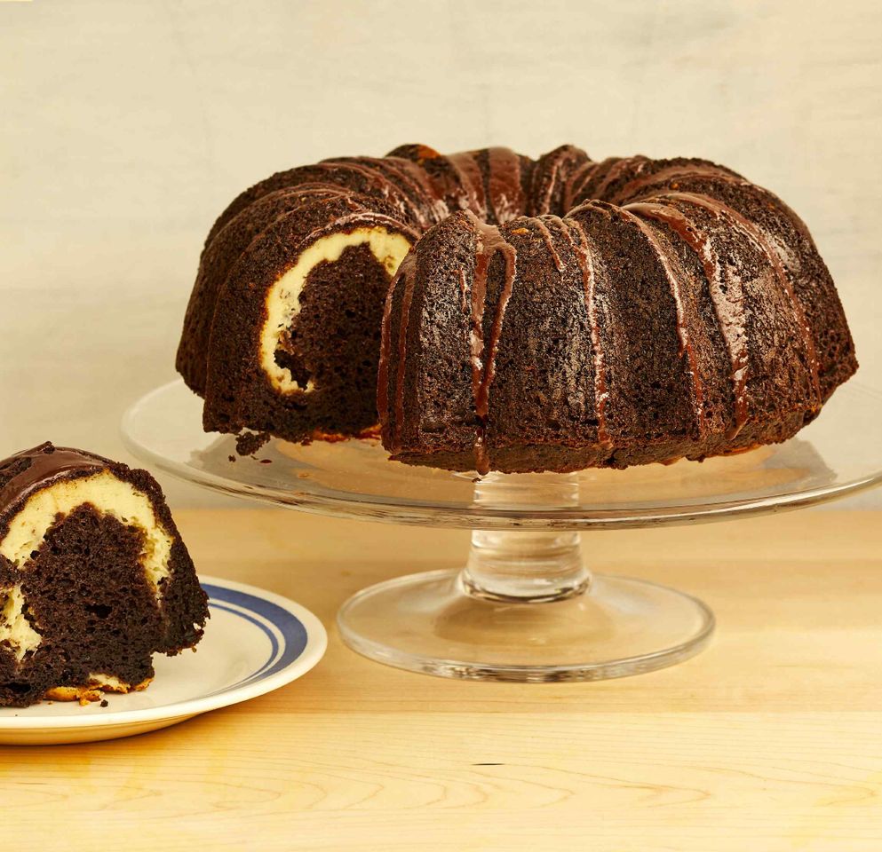 Ribboned Fudge Cake