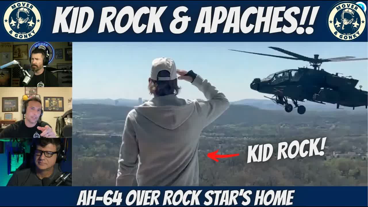 Apaches fly by Kid Rock’s house - Apache pilot reacts!