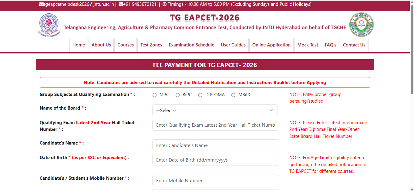 TS EAMCET 2026 registration ends tomorrow at eapcet.tgche.ac.in: Check ...