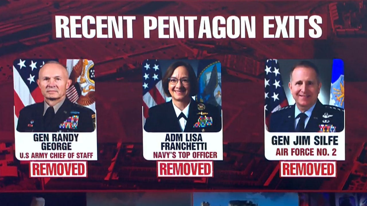 Senior military leadership removed as Pentagon firings continue